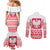 Polish Christmas Couples Matching Mermaid Dress and Long Sleeve Button Shirt - Poland Emblem and Lachy Sadeckie Pattern