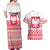 Polish Christmas Couples Matching Off Shoulder Maxi Dress and Hawaiian Shirt - Poland Emblem and Lachy Sadeckie Pattern - Wonder Print Shop