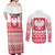 Polish Christmas Couples Matching Off Shoulder Maxi Dress and Long Sleeve Button Shirt - Poland Emblem and Lachy Sadeckie Pattern - Wonder Print Shop