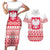 Polish Christmas Couples Matching Short Sleeve Bodycon Dress and Hawaiian Shirt - Poland Emblem and Lachy Sadeckie Pattern - Wonder Print Shop