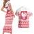 Polish Christmas Couples Matching Short Sleeve Bodycon Dress and Hawaiian Shirt - Poland Emblem and Lachy Sadeckie Pattern - Wonder Print Shop