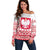 Polish Christmas Off Shoulder Sweater - Poland Emblem and Lachy Sadeckie Pattern - Wonder Print Shop