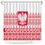 Polish Christmas Shower Curtain - Poland Emblem and Lachy Sadeckie Pattern