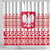 Polish Christmas Shower Curtain - Poland Emblem and Lachy Sadeckie Pattern