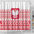 Polish Christmas Shower Curtain - Poland Emblem and Lachy Sadeckie Pattern