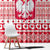 Polish Christmas Window Curtain - Poland Emblem and Lachy Sadeckie Pattern - Wonder Print Shop