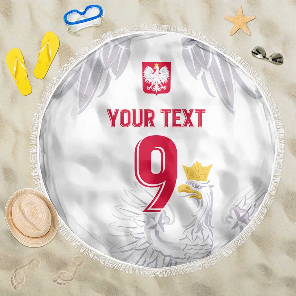 Custom Polish Football Jersey Beach Blanket Polska Eagle Athletic Soccer - Wonder Print Shop