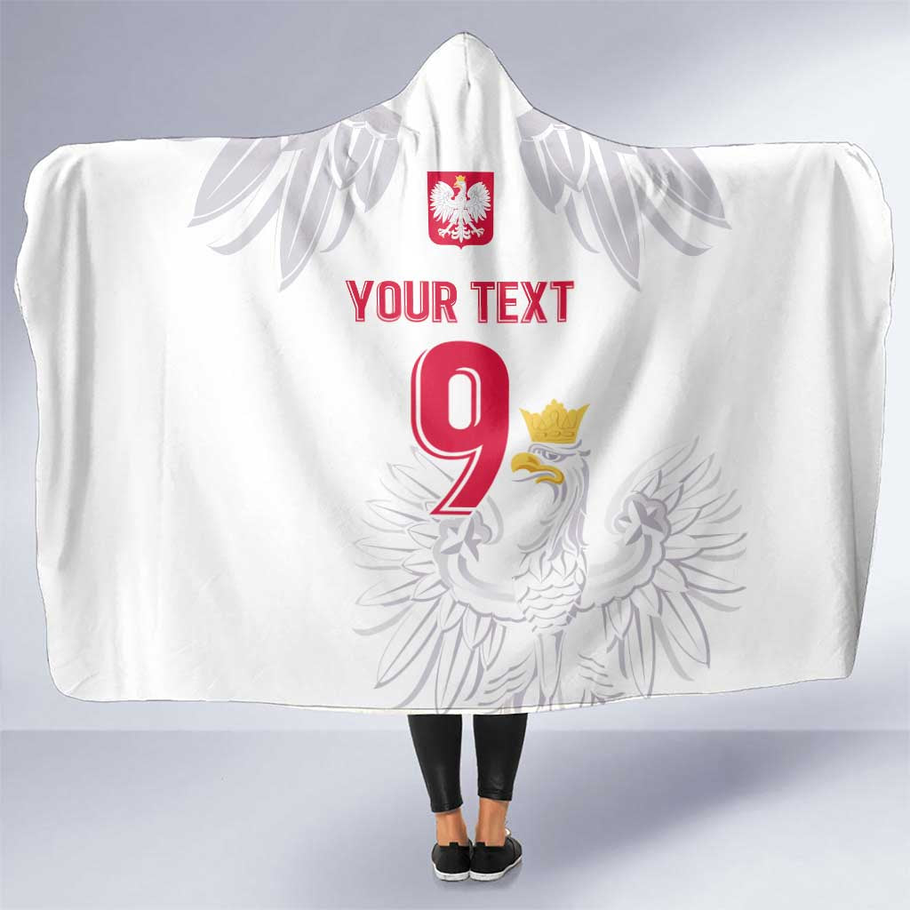 Custom Polish Football Jersey Hooded Blanket Polska Eagle Athletic Soccer