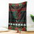 Mexican Christmas Blanket Feliz Navidad Aztec Eagle Emblem and Poinsettia