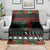 Mexican Christmas Blanket Feliz Navidad Aztec Eagle Emblem and Poinsettia