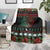 Mexican Christmas Blanket Feliz Navidad Aztec Eagle Emblem and Poinsettia