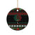 Mexican Christmas Ceramic Ornament Feliz Navidad Aztec Eagle Emblem and Poinsettia - Wonder Print Shop