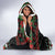 Mexican Christmas Hooded Blanket Feliz Navidad Aztec Eagle Emblem and Poinsettia