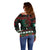 Mexican Christmas Off Shoulder Sweater Feliz Navidad Aztec Eagle Emblem and Poinsettia - Wonder Print Shop