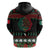 Mexican Christmas Zip Hoodie Feliz Navidad Aztec Eagle Emblem and Poinsettia - Wonder Print Shop