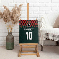 Framed-style display of dark green canvas wall art with Mexico logo, “YOUR TEXT” and “10”