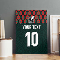 Dark green canvas wall art with Mexico logo, “YOUR TEXT” text, and large “10”