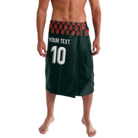 Dark green football jersey shorts with red trim, “YOUR TEXT” and number 10
