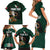 Personalized Mexican Culture Family Matching Short Sleeve Bodycon Dress and Hawaiian Shirt Aztec Spirit Mexico with Eagle Emblem and Maya Ancient