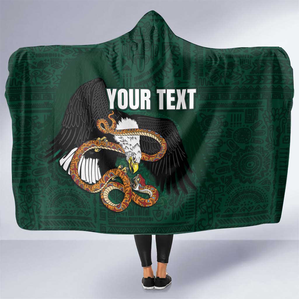 Personalized Mexican Culture Hooded Blanket Aztec Spirit Mexico with Eagle Emblem and Maya Ancient