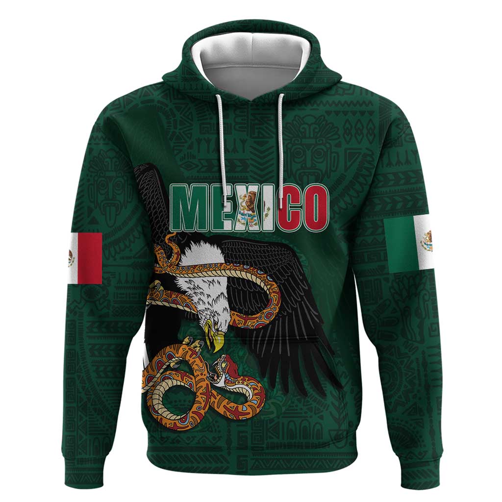 Personalized Mexican Culture Hoodie Aztec Spirit Mexico with Eagle Emblem and Maya Ancient