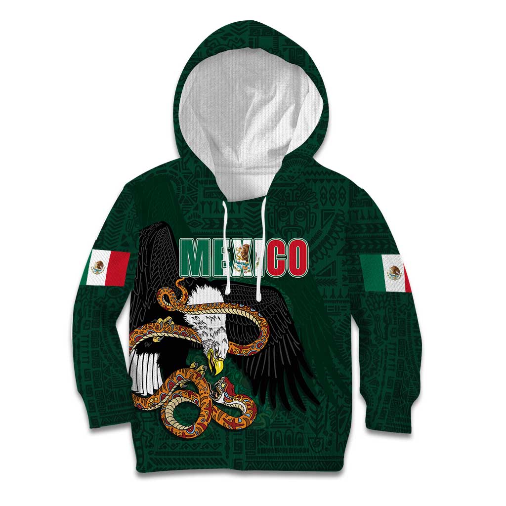 Personalized Mexican Culture Kid Hoodie Aztec Spirit Mexico with Eagle Emblem and Maya Ancient