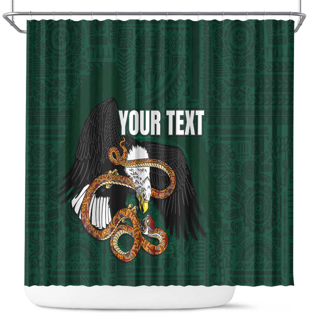 Personalized Mexican Culture Shower Curtain Aztec Spirit Mexico with Eagle Emblem and Maya Ancient