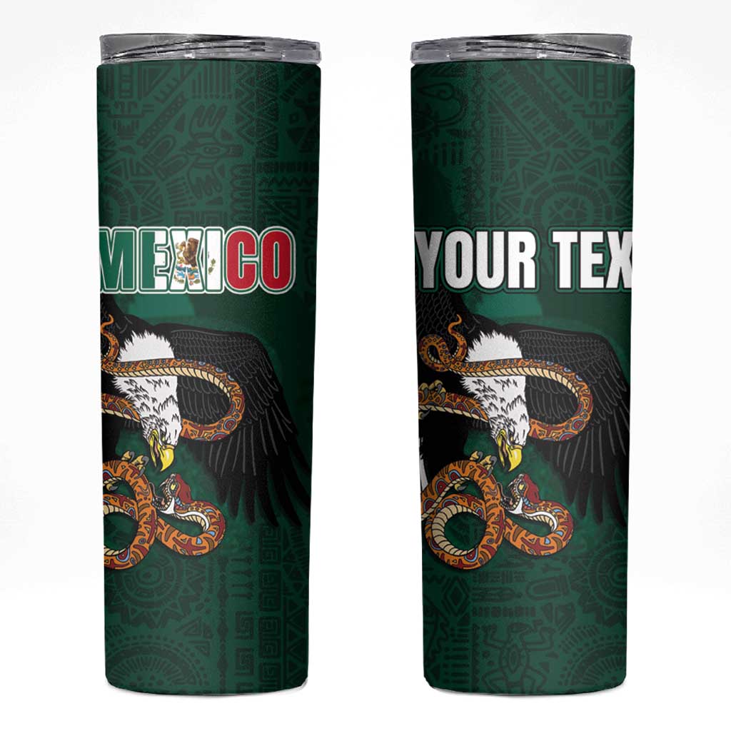 Personalized Mexican Culture Skinny Tumbler Aztec Spirit Mexico with Eagle Emblem and Maya Ancient