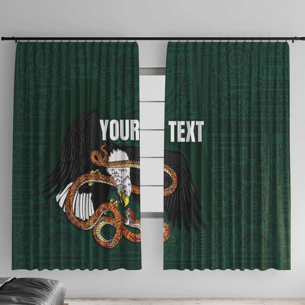 Personalized Mexican Culture Window Curtain Aztec Spirit Mexico with Eagle Emblem and Maya Ancient