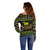 Jamaican Christmas Off Shoulder Sweater - Rastafarian Lion with Xmas Elements Reggae Style - Wonder Print Shop