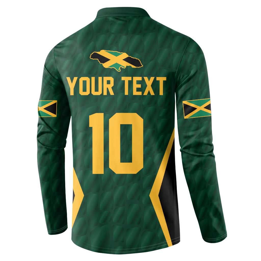 Green cricket jersey back with 'YOUR TEXT', airplane graphic, and large number 10