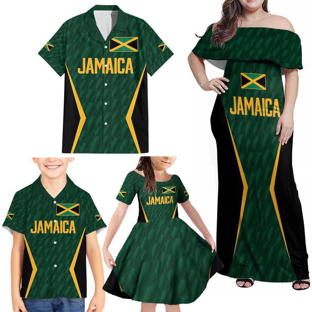 Custom Jamaican Cricket Jersey Special Edition 2024 Family Matching Off Shoulder Maxi Dress and Hawaiian Shirt