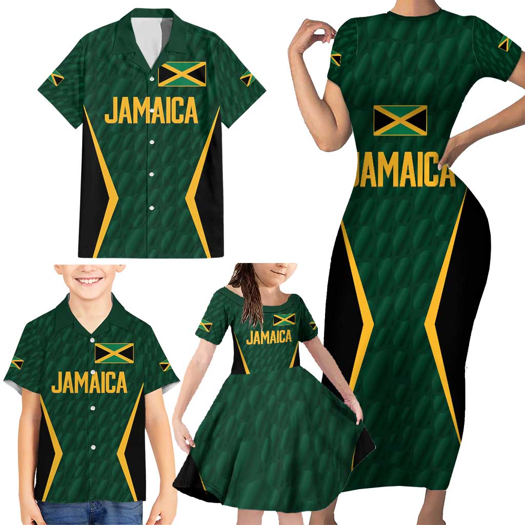 Custom Jamaican Cricket Jersey Special Edition 2024 Family Matching Short Sleeve Bodycon Dress and Hawaiian Shirt