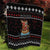 Vikings Christmas Quilt Santa Warrior on The Viking Ship with Xmas and Snowflake Pattern