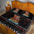 Vikings Christmas Quilt Bed Set Santa Warrior on The Viking Ship with Xmas and Snowflake Pattern