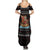 Vikings Christmas Summer Maxi Dress Santa Warrior on The Viking Ship with Xmas and Snowflake Pattern