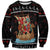 Vikings Christmas Sweatshirt Santa Warrior on The Viking Ship with Xmas and Snowflake Pattern