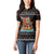 Vikings Christmas Women Polo Shirt Santa Warrior on The Viking Ship with Xmas and Snowflake Pattern