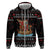 Vikings Christmas Zip Hoodie Santa Warrior on The Viking Ship with Xmas and Snowflake Pattern