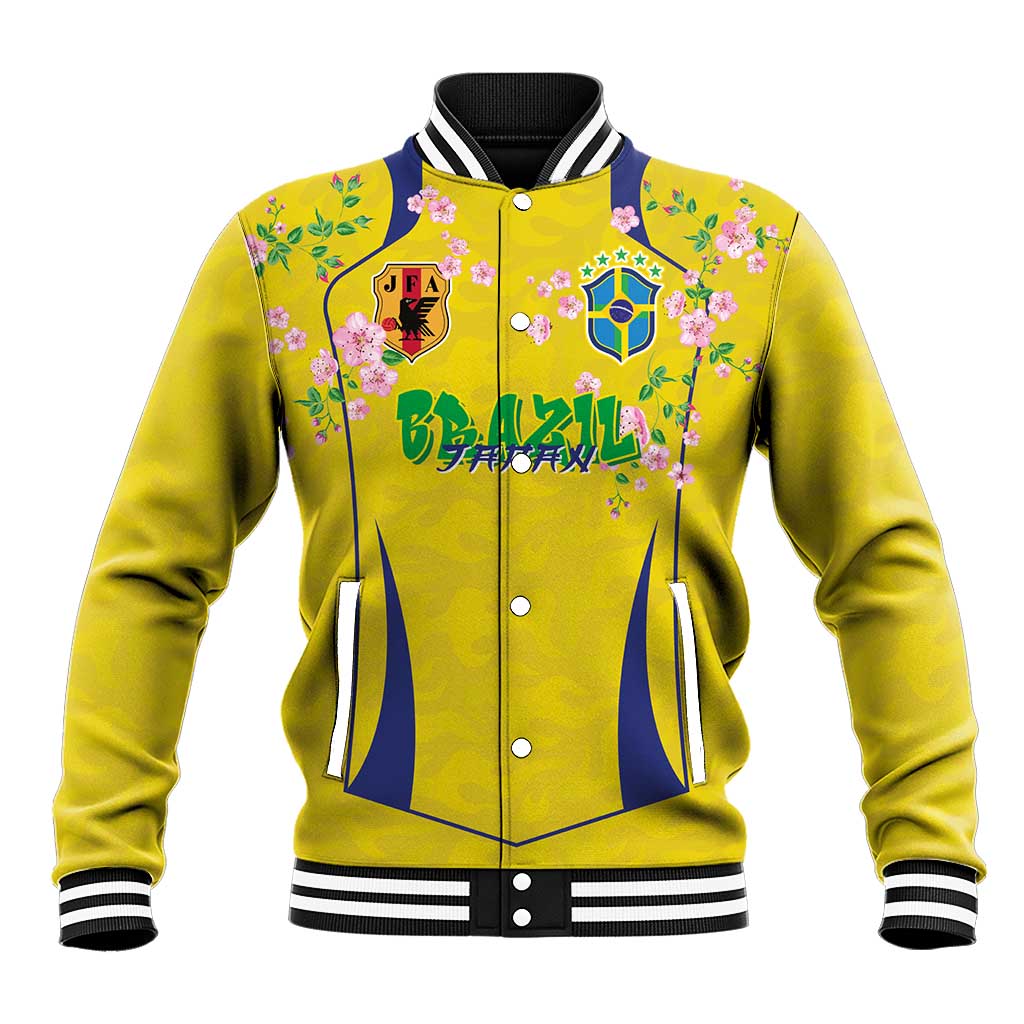 Custom Brazil Mashup Japan Football Cultural Baseball Jacket - Wonder Print Shop