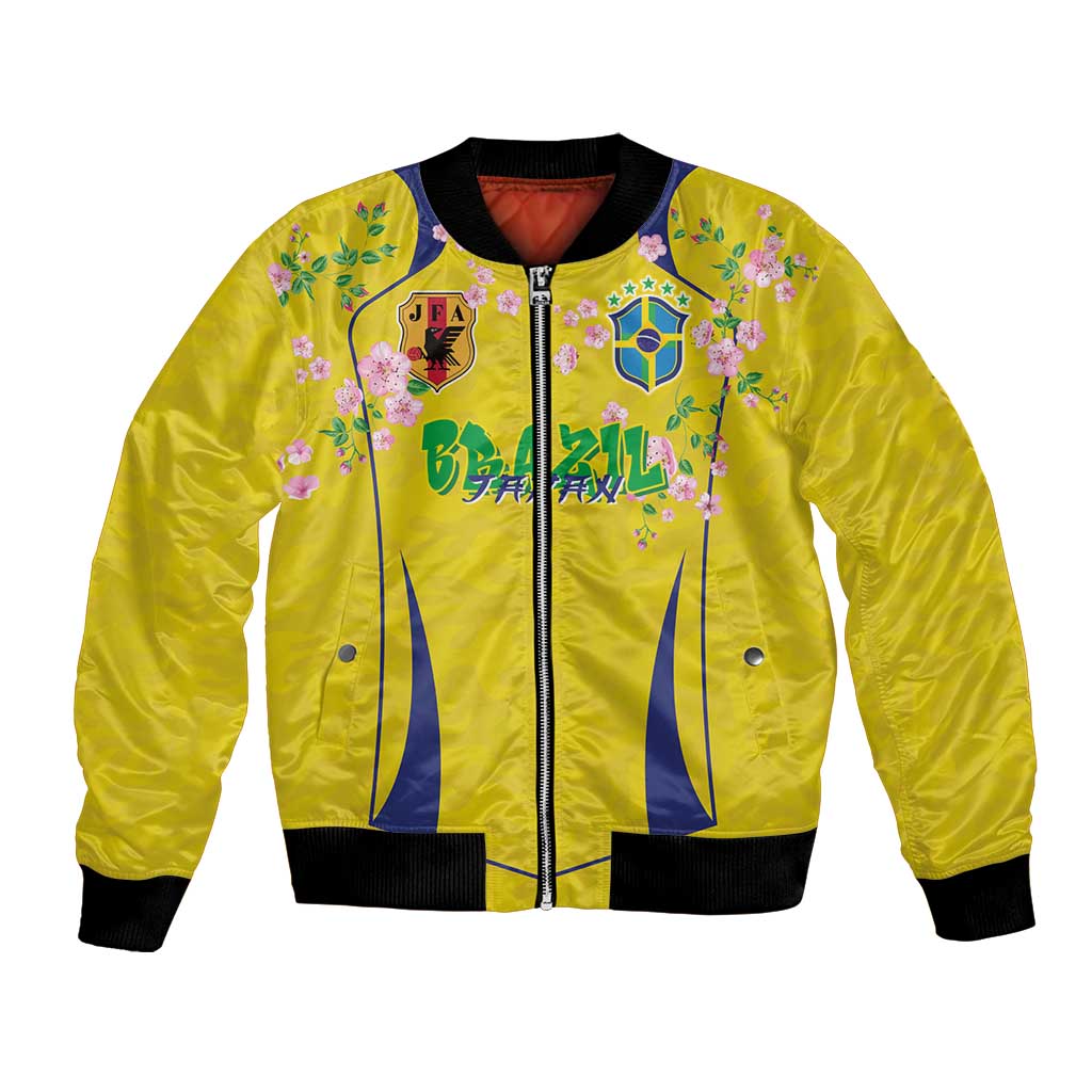 Custom Brazil Mashup Japan Football Cultural Bomber Jacket - Wonder Print Shop