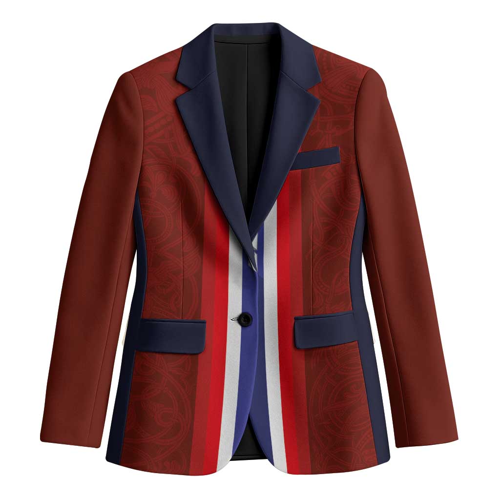 Custom Norwegian Football Blazer Norse Inspired Red Color - Wonder Print Shop