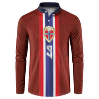 Custom Norwegian Football Button Sweatshirt Norse Inspired Red Color - Wonder Print Shop