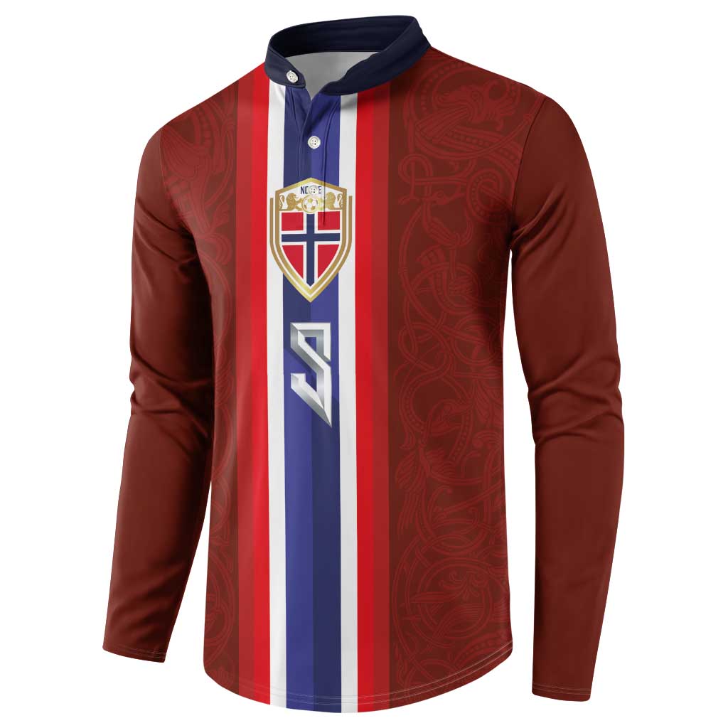 Custom Norwegian Football Button Sweatshirt Norse Inspired Red Color - Wonder Print Shop