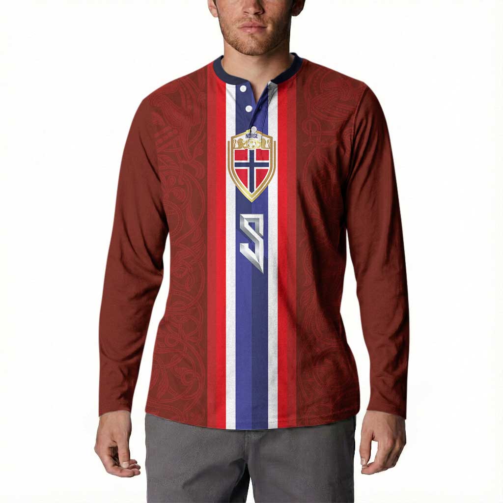 Custom Norwegian Football Button Sweatshirt Norse Inspired Red Color - Wonder Print Shop