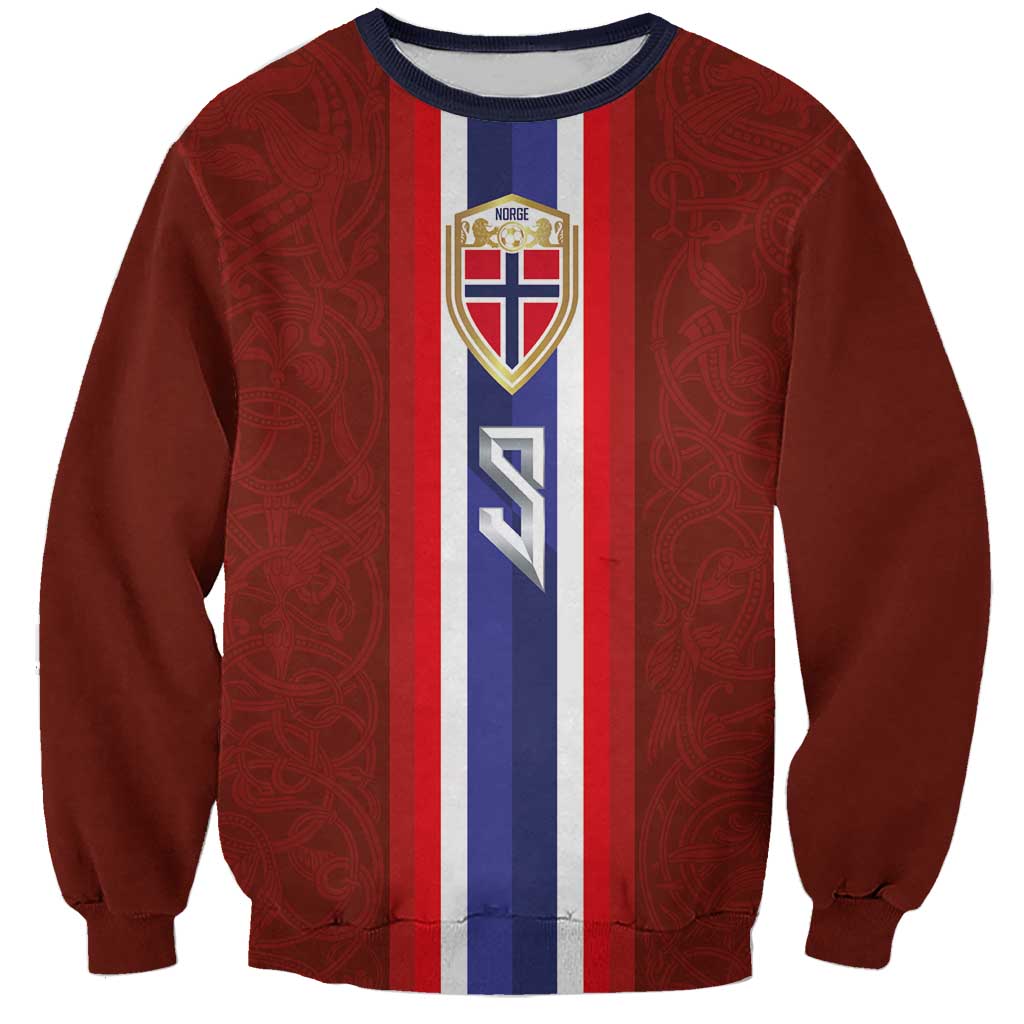Custom Norwegian Football Sweatshirt Norse Inspired Red Color - Wonder Print Shop