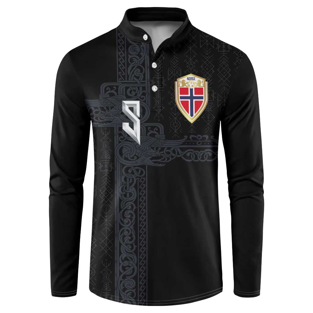 Custom Norwegian Football Button Sweatshirt Norse Inspired Black Color - Wonder Print Shop