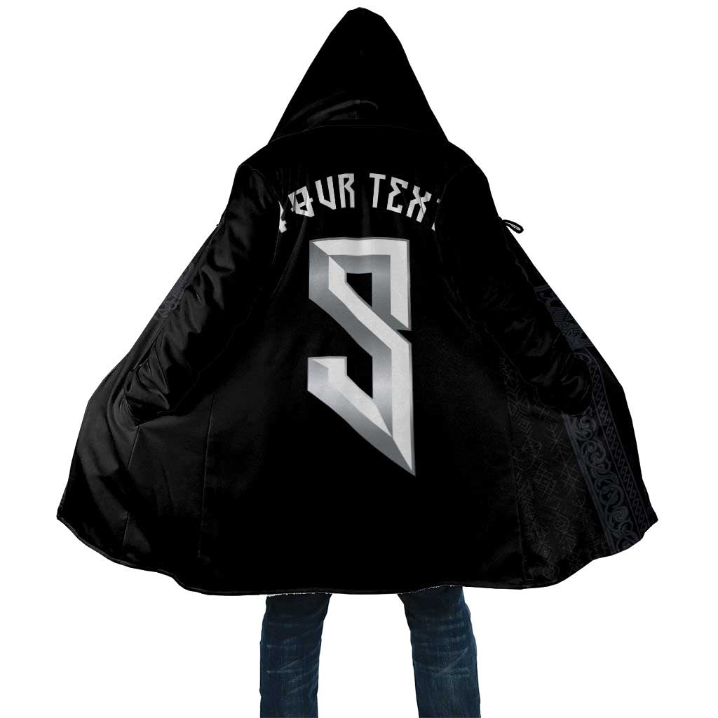 Custom Norwegian Football Cloak Norse Inspired Black Color - Wonder Print Shop