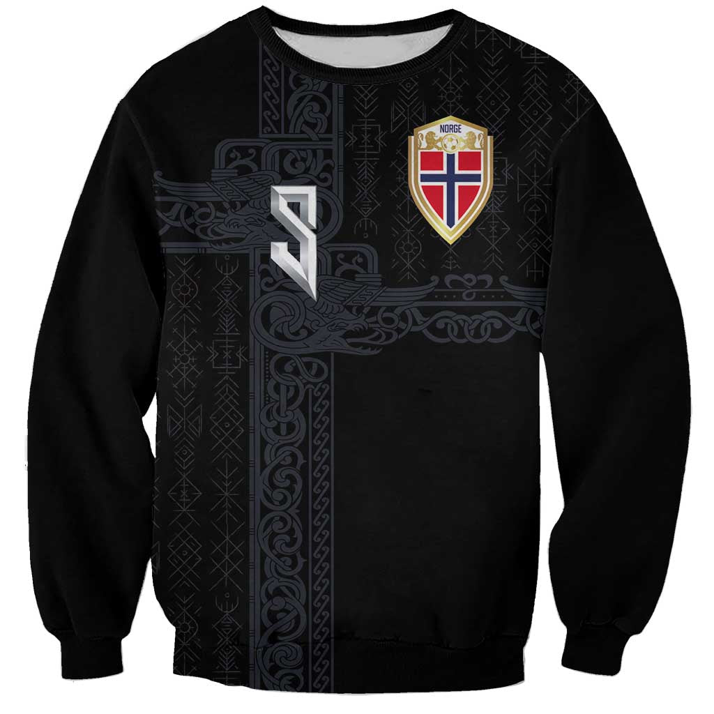Custom Norwegian Football Sweatshirt Norse Inspired Black Color - Wonder Print Shop