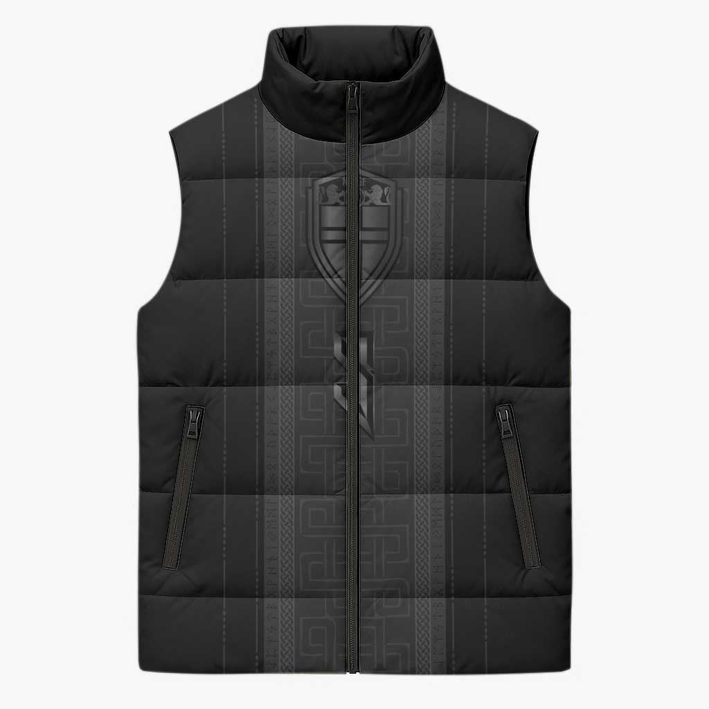 Custom Norwegian Football Sleeveless Puffer Jacket Runic and Nordic Motifs - Wonder Print Shop